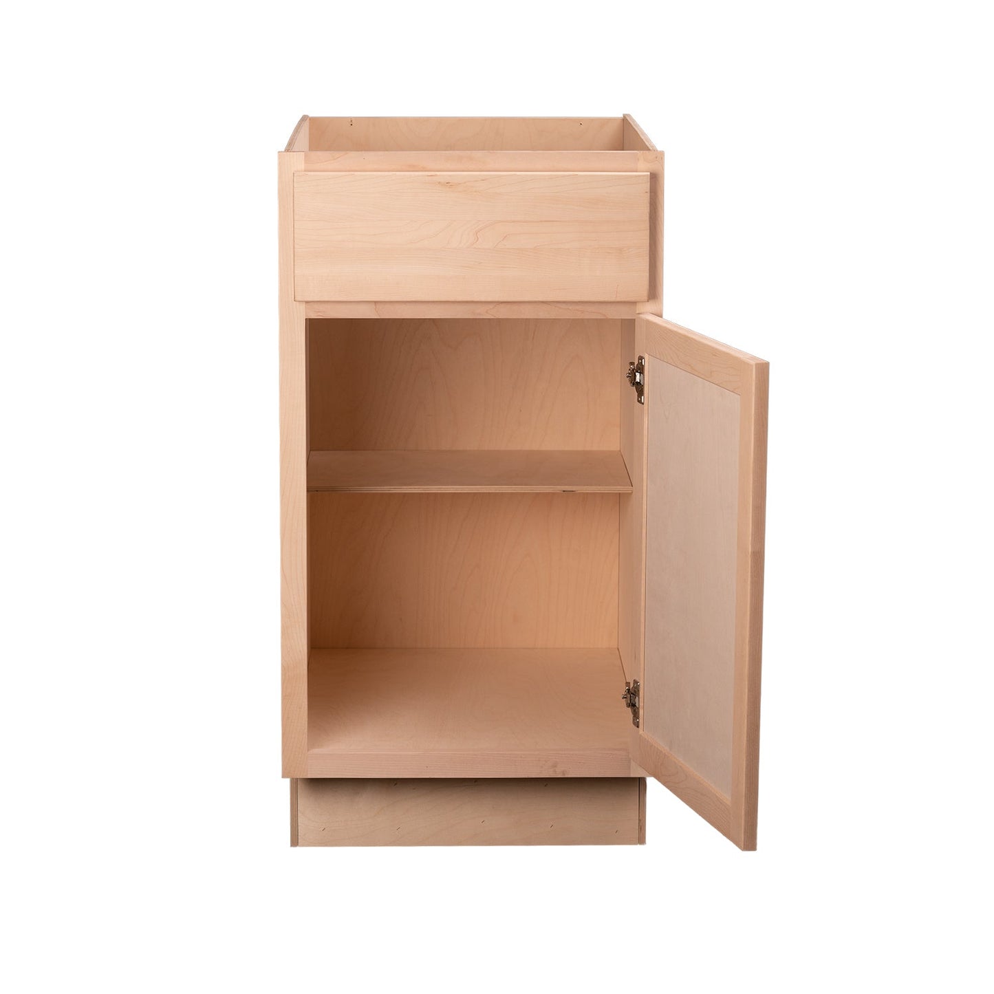Backwoods Cabinetry RTA (Ready-to-Assemble) B15.L - Raw Maple Base Cabinet | 15"Wx34.5"Hx24"D