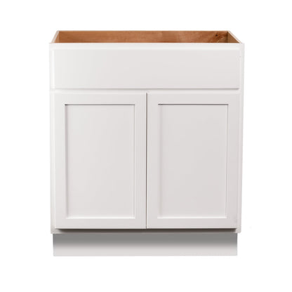 Backwoods Cabinetry RTA (Ready-to-Assemble) VSB30.34.21 - Pure White Vanity Base Cabinet | 30"Wx34.5"Hx21"D