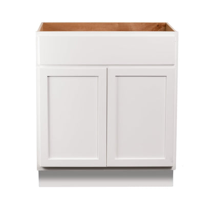 Backwoods Cabinetry RTA (Ready-to-Assemble) VSB30.34.18 - Pure White Vanity Base Cabinet | 30"Wx34.5"Hx18"D