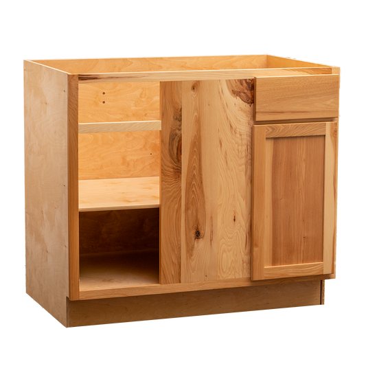 Backwoods Cabinetry RTA (Ready-to-Assemble) BB39.L - Rustic Hickory Clear 39" Blind Base Cabinet | 39"Wx34.5"Hx24"D