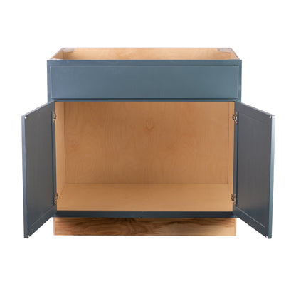 Backwoods Cabinetry RTA (Ready-to-Assemble) BS36.BUTT - Needlepoint Navy 36" Sink Base Cabinet | 36"Wx34.5"Hx24"D