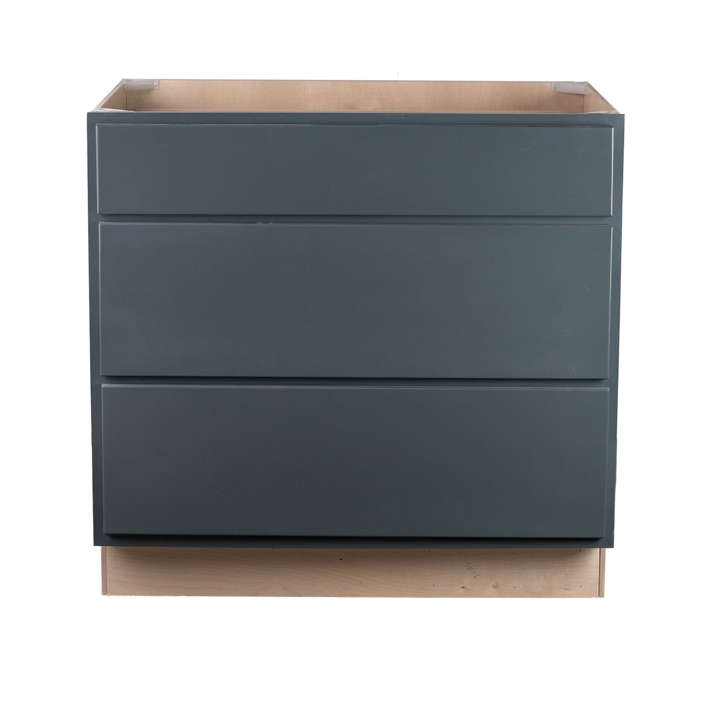 Backwoods Cabinetry RTA (Ready-to-Assemble) B36.3D - Needlepoint Navy 3 Drawer 36" Pots and Pans Base Cabinet | 36"Wx34.5"Hx24"D
